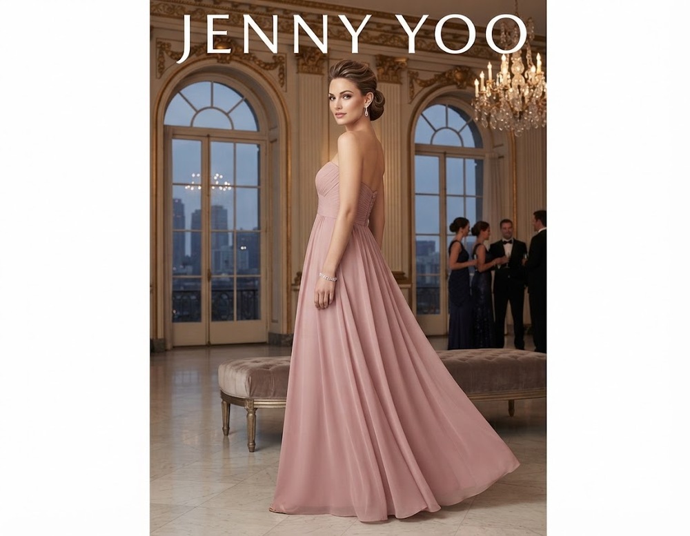 Jenny Yoo Convertible Strapless Empire Waist Gown | Tan Nude | Size 0